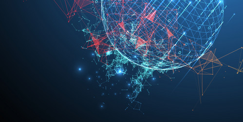 big data numeric sphere theme with connected vector image
