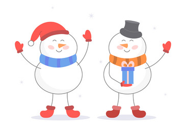 Cute Snowman Friends vector