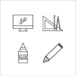 Design and studio simple linear icon setsimple vector