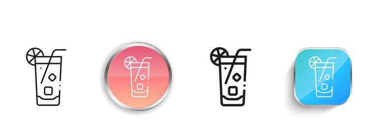 long island icon thin linear regular and button vector image