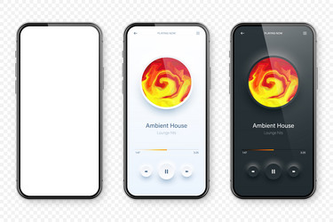 Online audio player user interface smartphone app vector