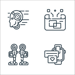 robotics line icons linear set quality vector image