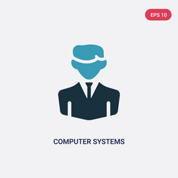 two color computer systems analyst icon from vector image