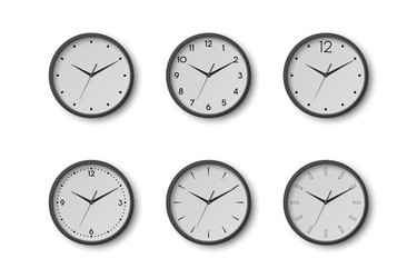 Set clocks icons isolated on white background Vector Image