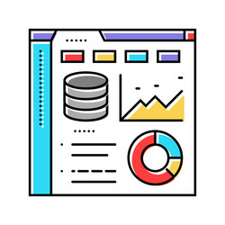 Database dashboard color icon vector