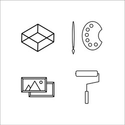 Design and studio simple linear icon setsimple vector