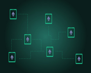 ethereum classic blockchain connected background vector image
