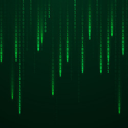 matrix stream binary code on screen falling vector