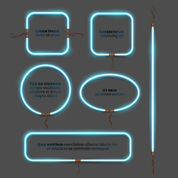 Frames set with bulbs Royalty Free Vector Image