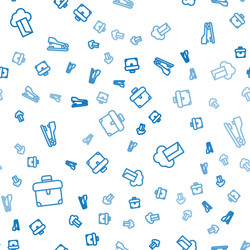 set line briefcase cloud database and stapler vector image