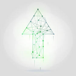 abstract arrow with wireframe structure vector image