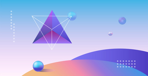 Abstract planets on a background of wireframe vector