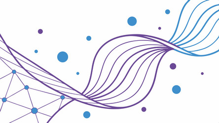 abstract wavy lines with connected dots network vector image