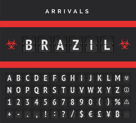 Airport board arrivals analog font flights vector