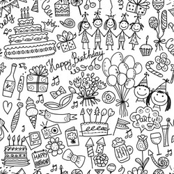 Birthday Party Seamless Pattern Vector Image