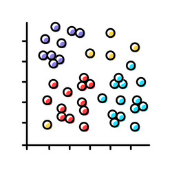 data clustering database color icon vector