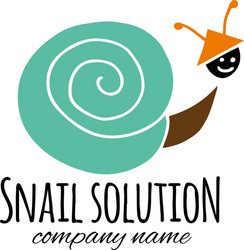 Funny snail logo for your design vector