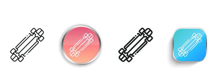 longboard icon thin linear regular and button vector image