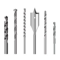 Metallic Drill Bits Set - 3D Rendering vector