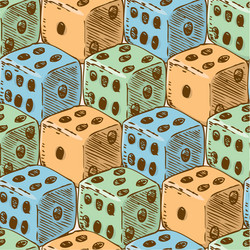 seamless pattern with color dices vector image
