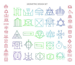 set of geometric signs vector