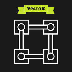 white line blockchain technology icon isolated vector image