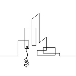 abstract architecture with dollar as continuous vector image