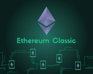 ethereum classic blockchain connected background vector image