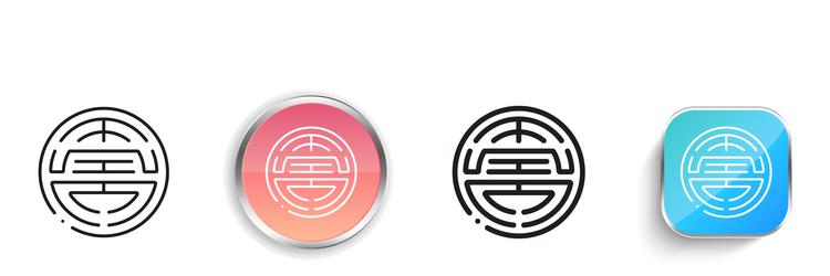 longevity icon thin linear regular and button vector image