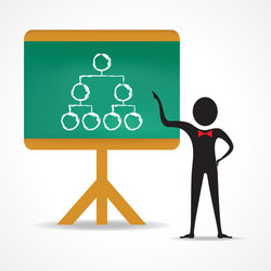 man points to network strategy concept on board vector image