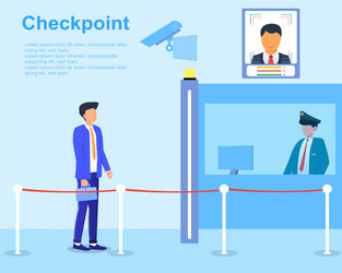 security concept with check point and guard vector image