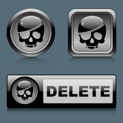 Set web buttons delete vector