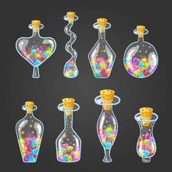 big set of bottle elixir with gems vector image