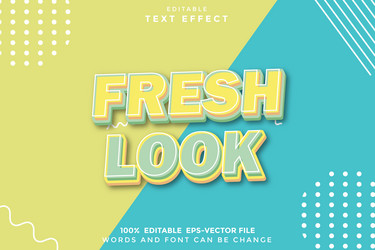 fresh look editable text effect 3d modern style vector image