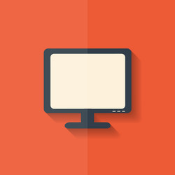 monitor web icon computer display flat design vector