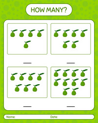 how many counting game with kaffir lime worksheet vector image