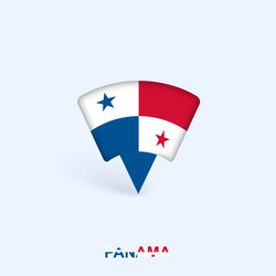 panama flag map pointer design with shadow vector image
