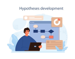 predictive analytics process of using data vector image