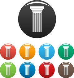 triangular column icons set color vector image