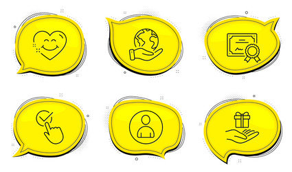 Checkbox smile face and loyalty program icons set vector