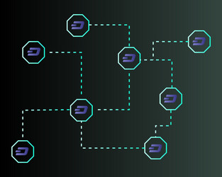 Dash blockchain technology on dark background vector