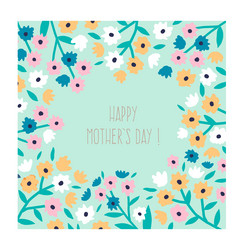 floral banner square poster with blooming bouquet vector