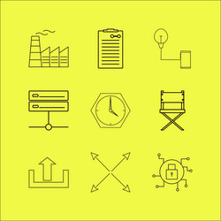 web linear icon set simple outline icons vector image