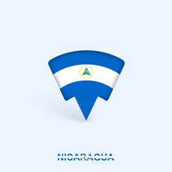 nicaragua flag map pointer design with shadow vector image