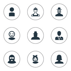 set of simple human icons vector