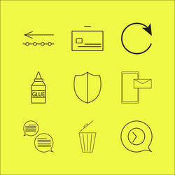 web linear icon set simple outline icons vector image