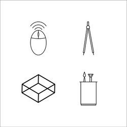 design and studio simple linear icon setsimple vector image