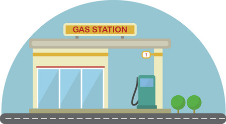 Gas station flat design vector