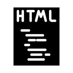 html file format document glyph icon vector image