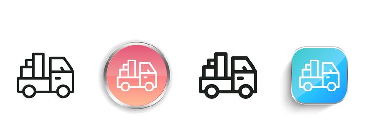 lorry icon thin linear regular and button style vector image